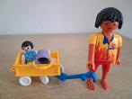 Playmobil papa met baby en speelgoed in bolderwagen, Ophalen of Verzenden, Zo goed als nieuw, Complete set