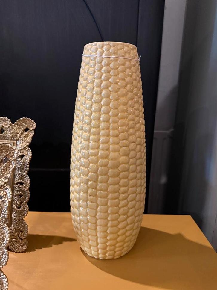 Light & Living gele vaas Corn, bloemen vaasje maiskolf VdlM, Huis en Inrichting, Woonaccessoires | Vazen, Nieuw, Geel, Minder dan 50 cm