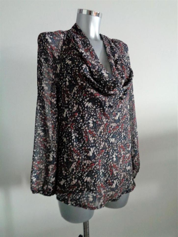 Fair Fashion waterfall neck blouse maat medium NIEUW, Kleding | Dames, Blouses en Tunieken, Nieuw, Maat 38/40 (M), Overige kleuren