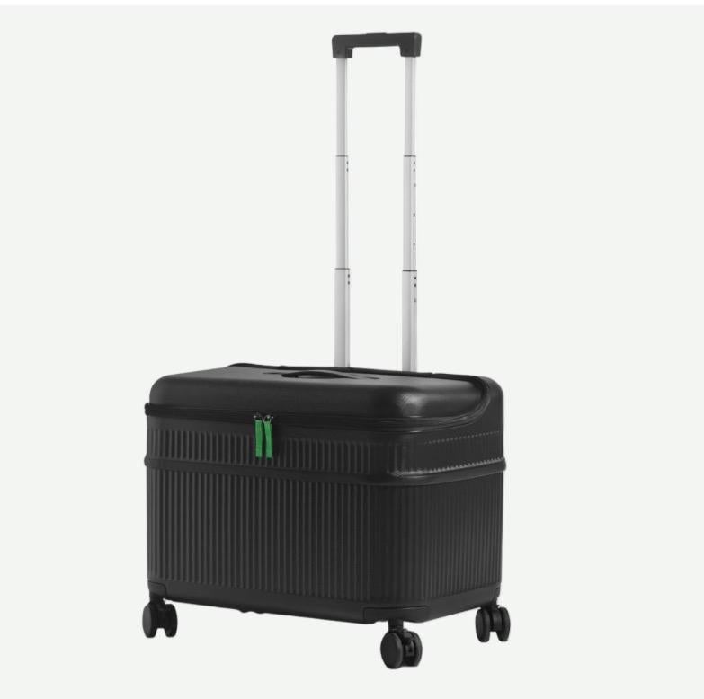 Zwarte / groene interieur trolley met wieltjes tm7 vorwerk, 40 tot 60 cm, 30 cm of meer, Zwart, Ophalen of Verzenden