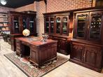 Compleet Engels kantoor - Bureau, vitrinekast, boekenkasten, Ophalen