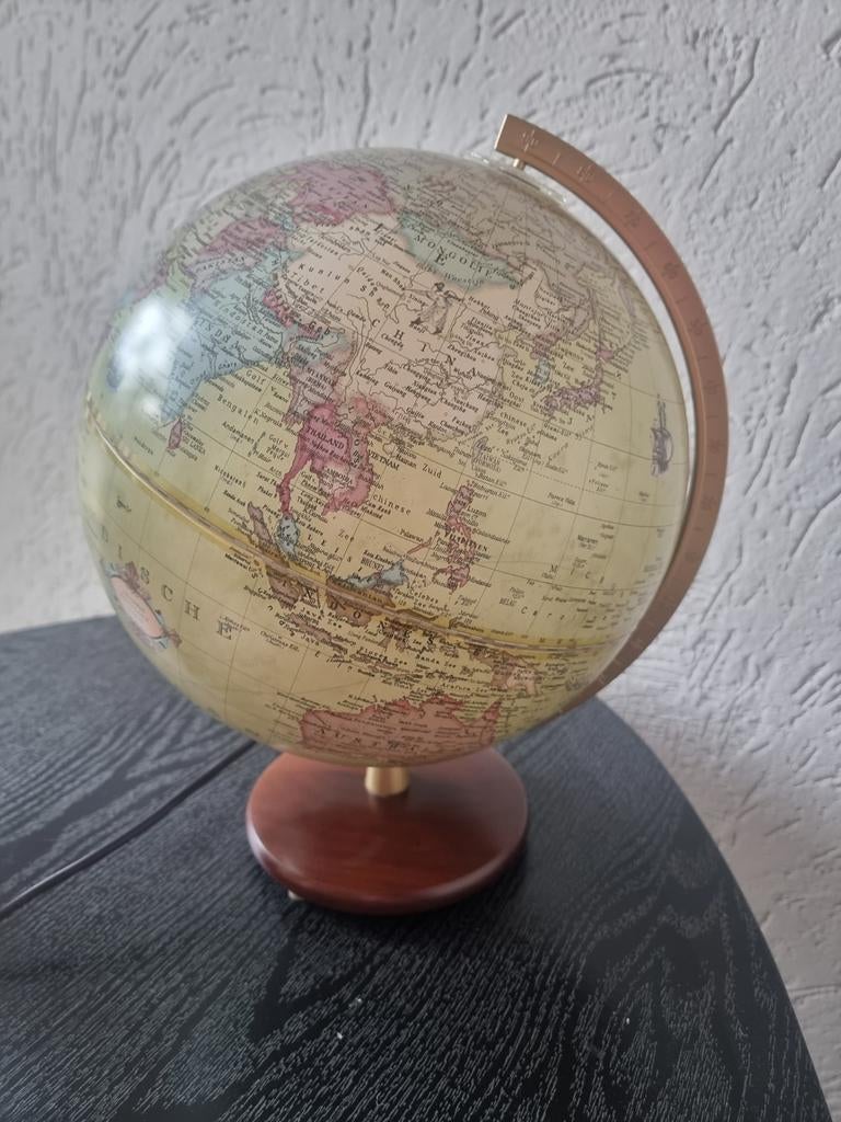 Retro Columbus Wereldbol met Verlichting, Ophalen of Verzenden, Verlicht, Gebruikt