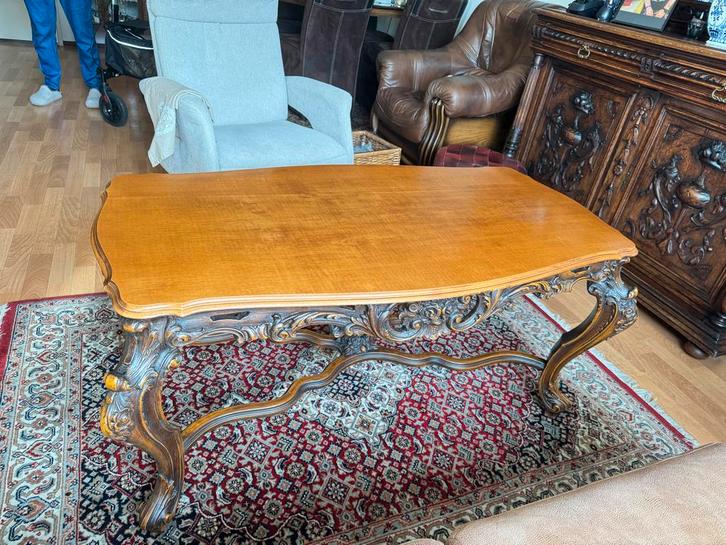 Barok Salontafel met Rijkelijk Gesneden Hout, Huis en Inrichting, Tafels | Salontafels, Gebruikt, Minder dan 50 cm, 50 tot 100 cm
