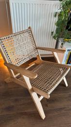 Stijlvolle houten fauteuil met webbing zitting, Ophalen, Overige kleuren, Zo goed als nieuw, Eén