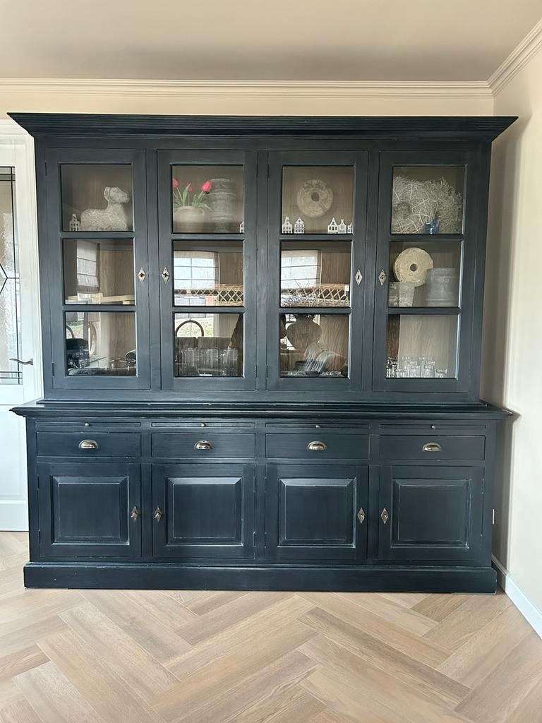 Prachtige buffetkast in de kleur old black, Huis en Inrichting, Ophalen, Zo goed als nieuw, 50 tot 75 cm, 200 cm of meer