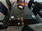 Glazen eettafel met 6 stoelen - Perfecte staat, Vijf personen of meer, Rechthoekig, 50 tot 100 cm, Ophalen of Verzenden