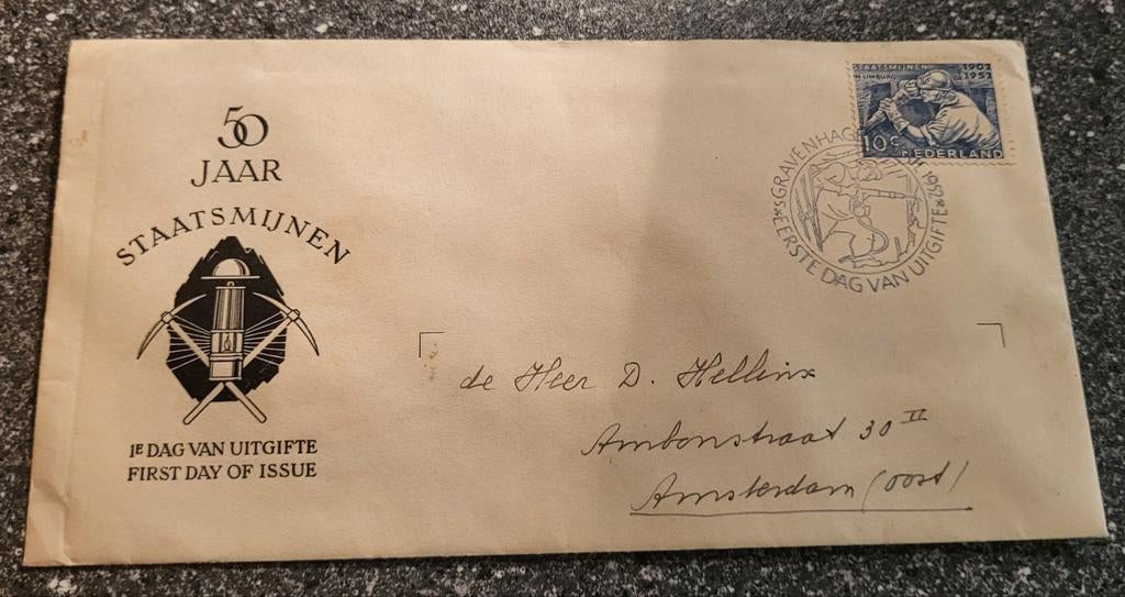 FDC E8 & E9 Nederland met adres 1952, Postzegels en Munten, Brieven en Enveloppen | Nederland, Ophalen, Envelop