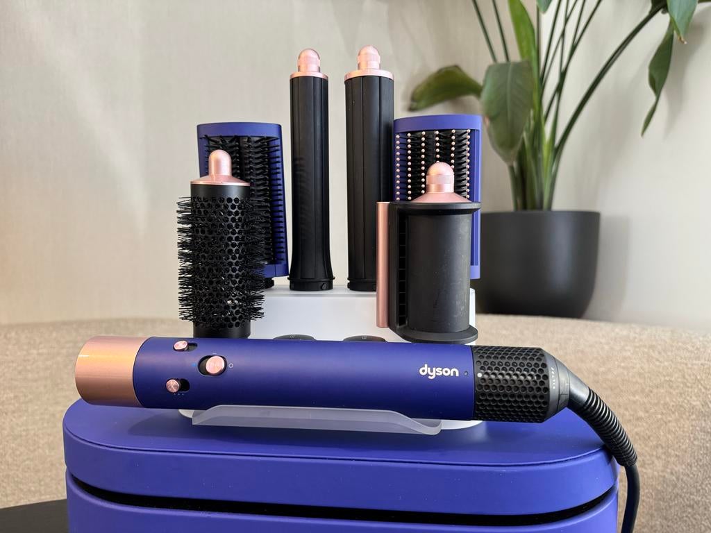 Dyson Airwrap Vinca Blue/Rosé met standaard, Ophalen of Verzenden, Zo goed als nieuw, Krultang of Stijltang