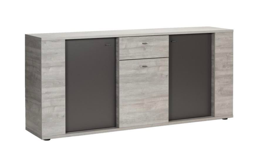 Grijs Dressoir met Verlichting, Gebruikt, 150 tot 200 cm, Ophalen of Verzenden, Met lade(s)