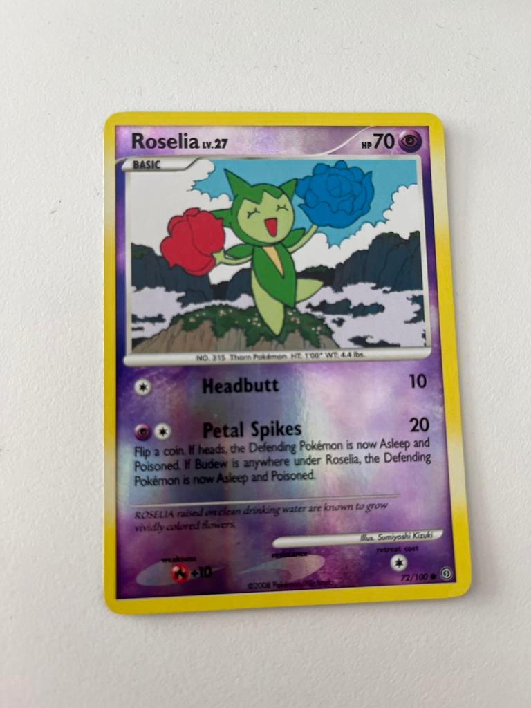 Pokémon Kaart Roselia LV.27 (72/100), Ophalen of Verzenden, Zo goed als nieuw, Losse kaart