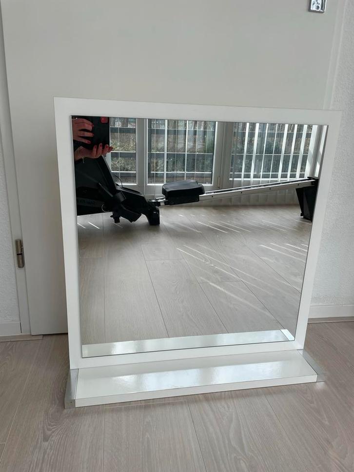 Spiegel met planchet - Staand of Hangend, Huis en Inrichting, Woonaccessoires | Spiegels, Gebruikt, 50 tot 75 cm, 100 tot 150 cm