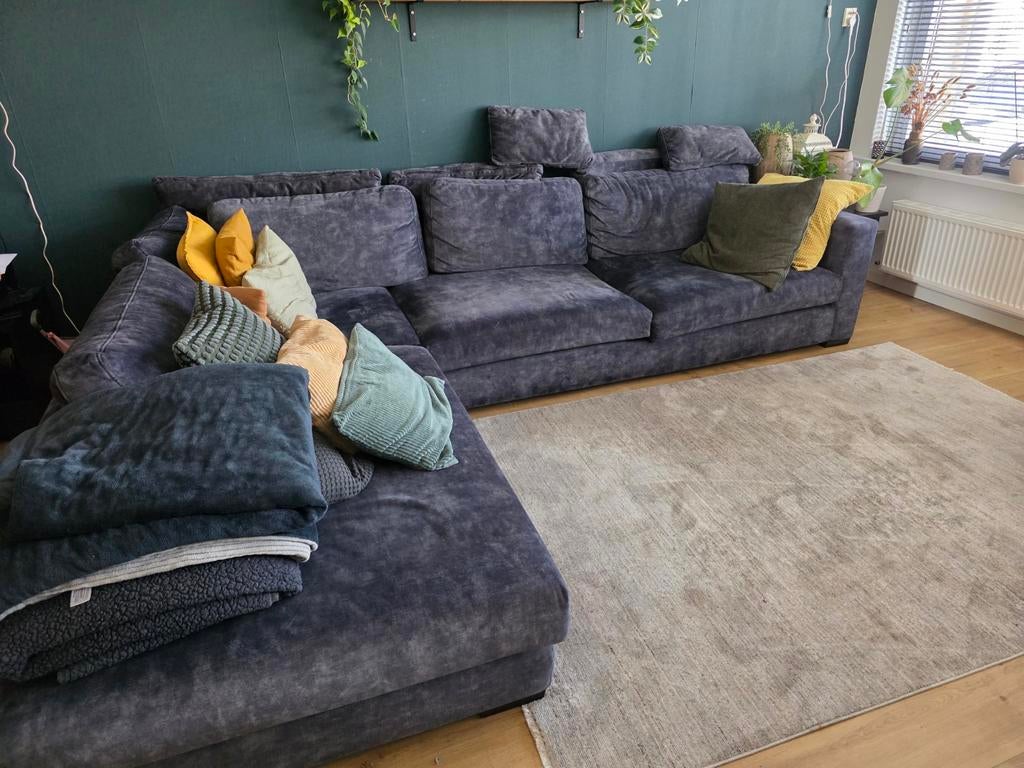 Grijze hoekbank, Ophalen, 250 tot 300 cm, Gebruikt, Overige maten