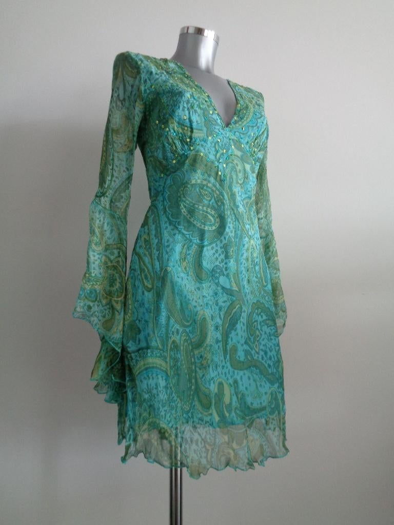 Aurobelle chiffon dress, medium, NIEUW met kaartje, Kleding | Dames, Jurken, Maat 38/40 (M), Aurobelle, Blauw, Nieuw