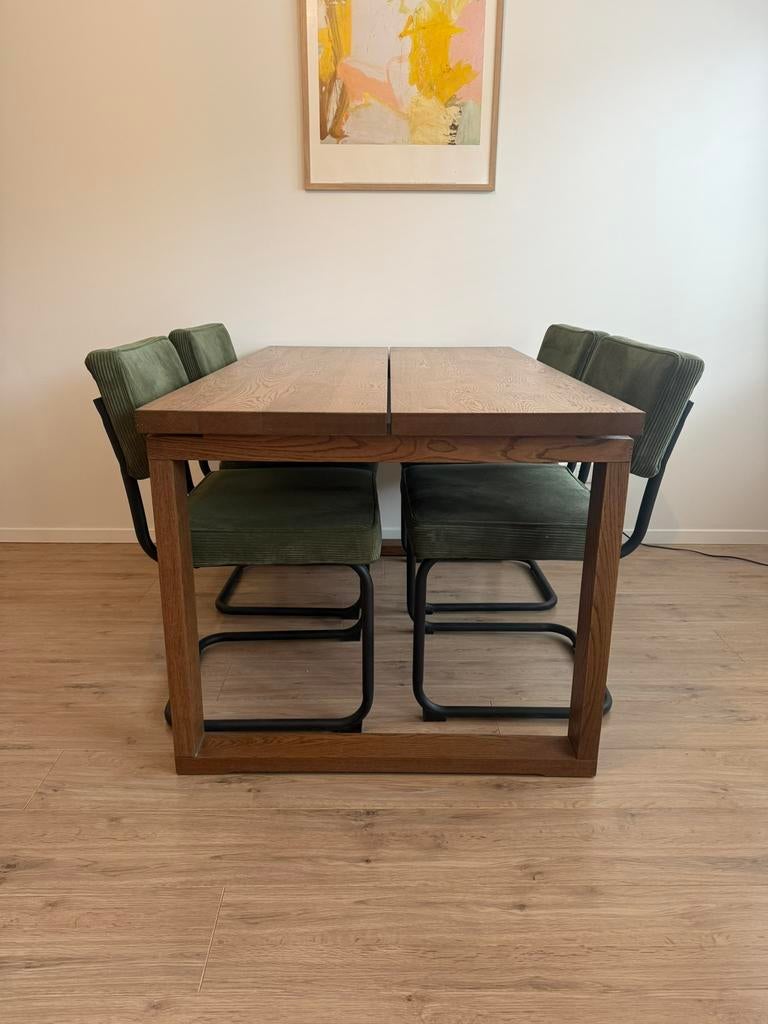 Eettafel vier personen, Huis en Inrichting, Tafels | Eettafels, Ophalen, Gebruikt, 100 tot 150 cm, 50 tot 100 cm