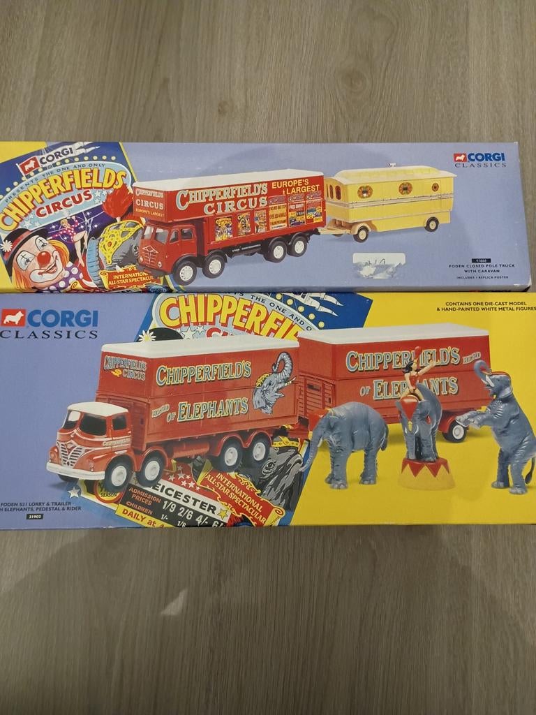 Corgi circus chipperfield vrachtwagens, Ophalen of Verzenden, Zo goed als nieuw, Bus of Vrachtwagen, Corgi