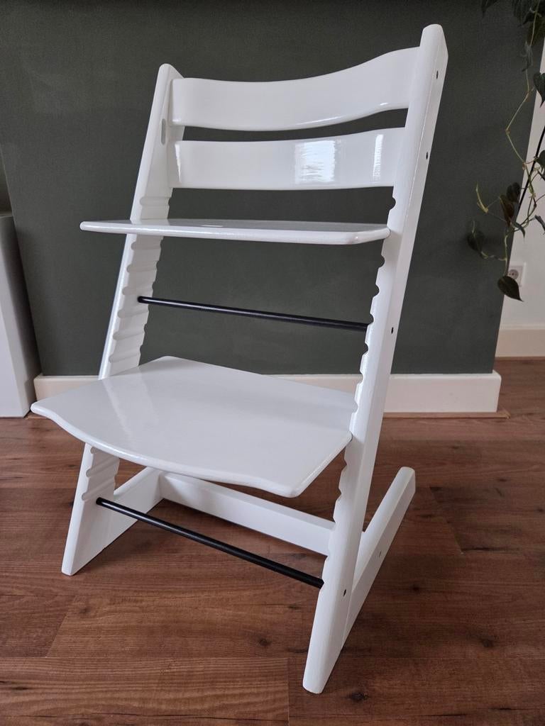 Stokke Tripp Trapp Stoel - Glanswit Afgelakt, Ophalen, Gebruikt, Meegroeistoel, Aanschuifbaar