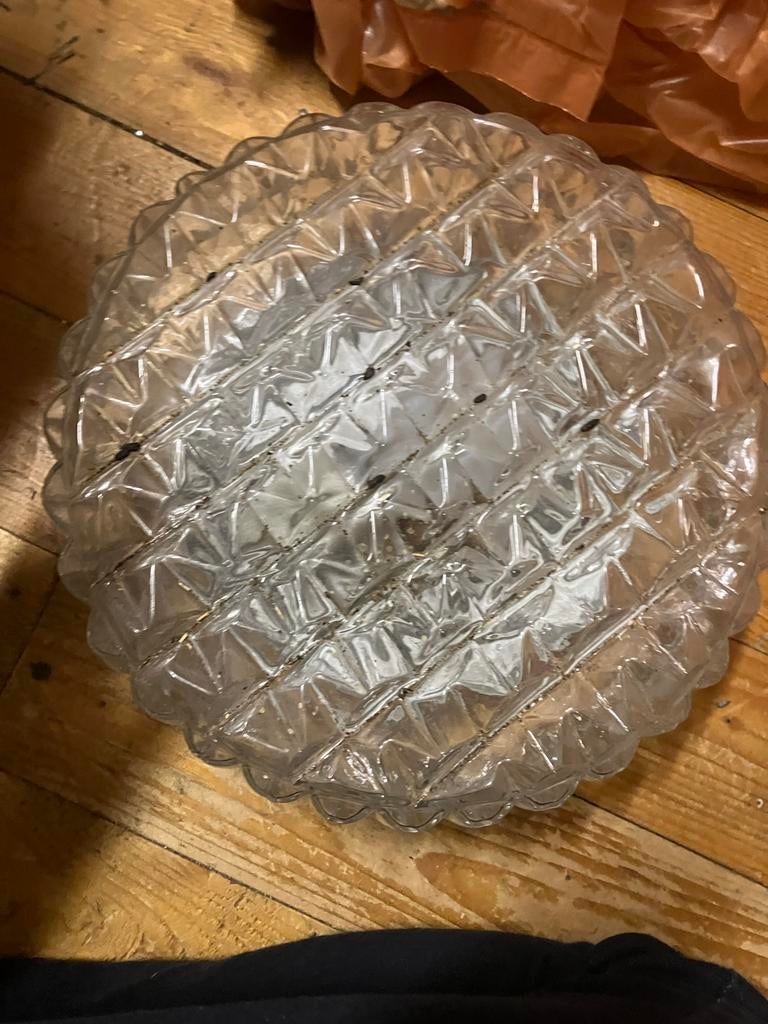Plafondlamp glas, Ophalen, Gebruikt, Glas