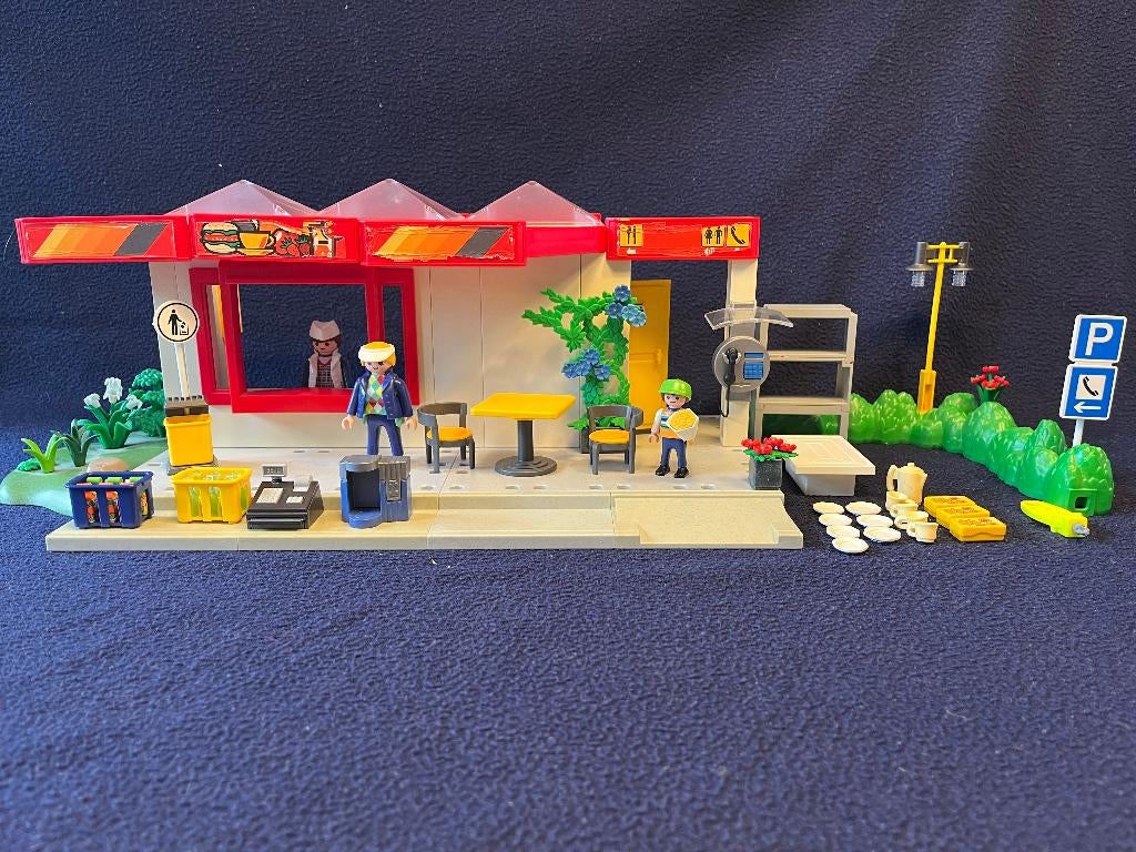 Playmobil wegrestaurant, Ophalen of Verzenden, Gebruikt, Complete set