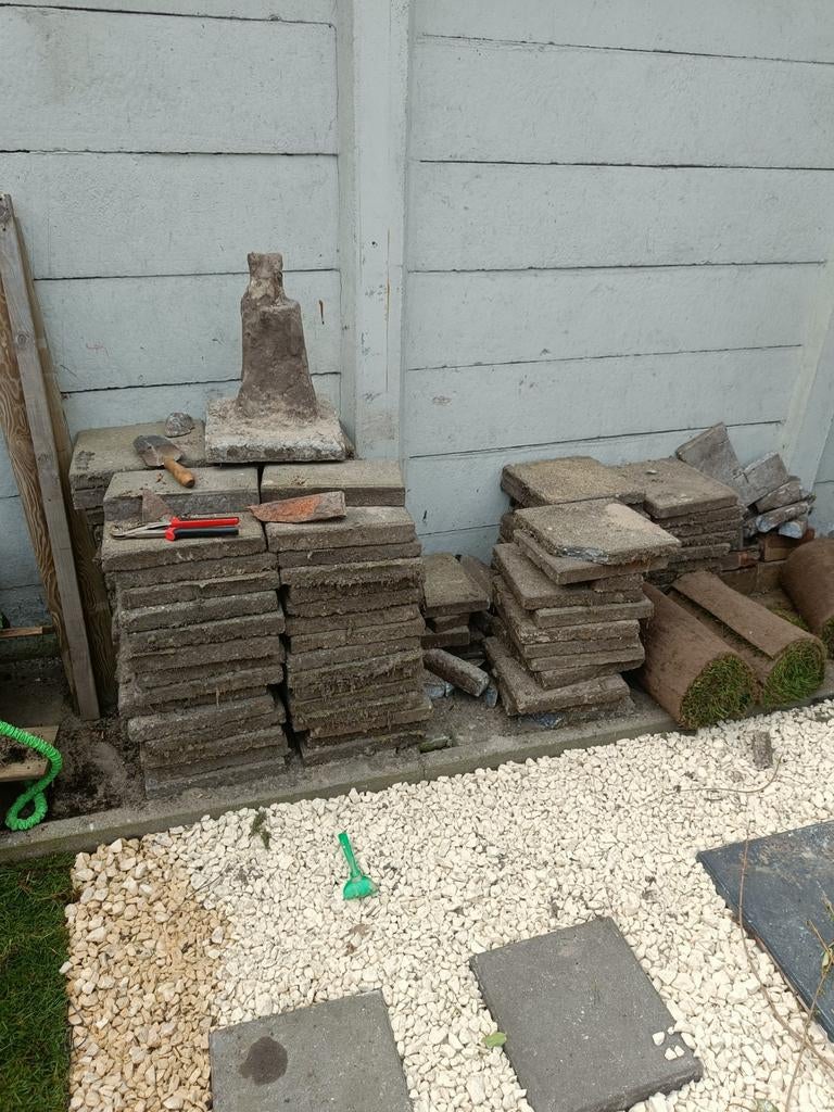 Gebruikte terrastegels, Ophalen, Gebruikt, Beton, Terrastegels
