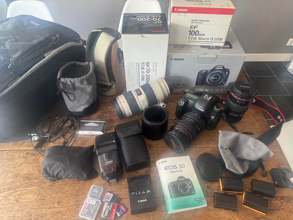 Canon EOS 5D set met 2.8 lenzen NIEUW, Ophalen of Verzenden, Zo goed als nieuw, Canon, Geen optische zoom