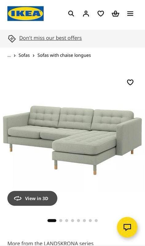 Ikea Landskrona 3-zitsbank in uitstekende staat, Huis en Inrichting, Ophalen, Driepersoons, Zo goed als nieuw, 200 tot 250 cm