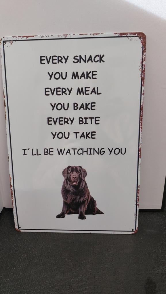 Metalen bord met hond en tekst, Ophalen of Verzenden, Nieuw, Metaal, Industrieel