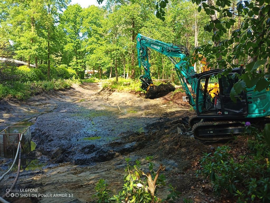 Werk voor 9 tons Midigraver, Garantie, Tuin- of Vijveraanleg