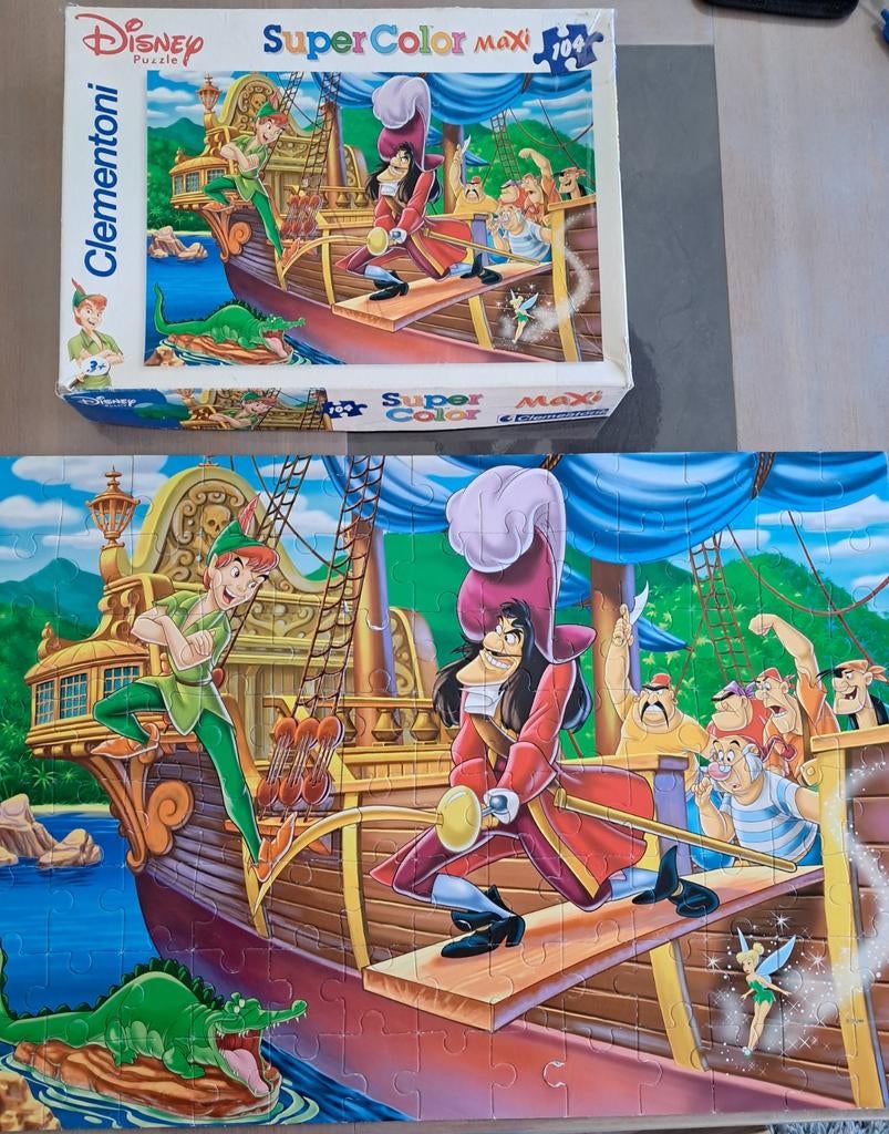 Super Color Peter Pan puzzel 104 stukjes vanaf 3 jaar (5 /6), Ophalen of Verzenden, Meer dan 50 stukjes, Gebruikt, 6 jaar of ouder