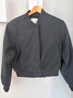 Stijlvolle donkergrijze wollen bomberjack - Maat XS, Ophalen of Verzenden, Zo goed als nieuw, Maat 34 (XS) of kleiner, Grijs