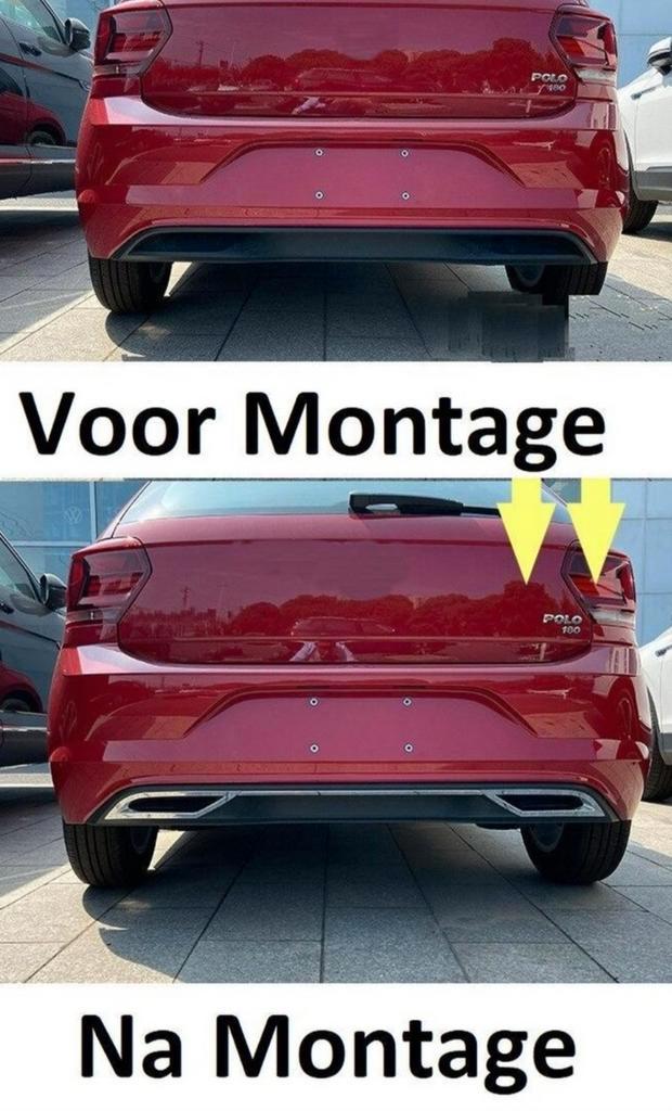 R-Line Look Uitlaat Sierlijsten Chroom - VW Polo (2017+), Auto-onderdelen, Carrosserie en Plaatwerk, Ophalen of Verzenden