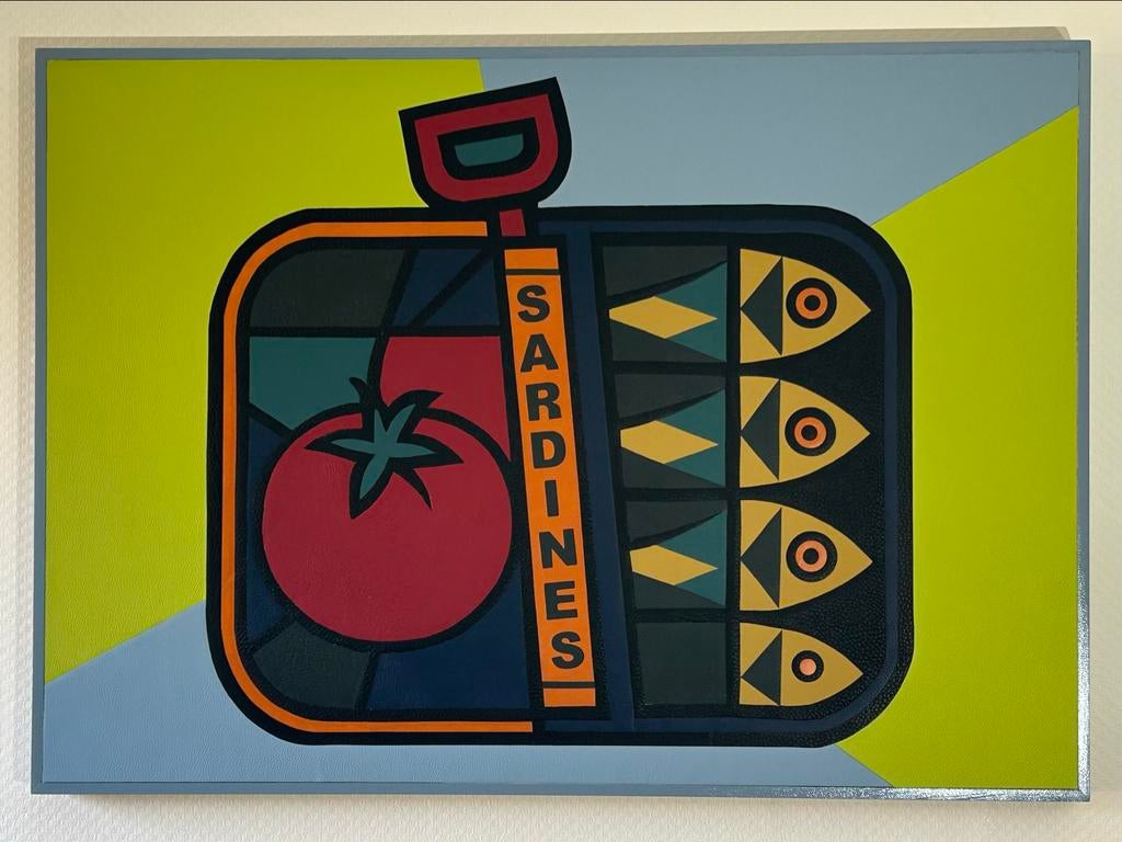 Uniek lederen kunstwerk: SARDINES, Antiek en Kunst, Ophalen of Verzenden