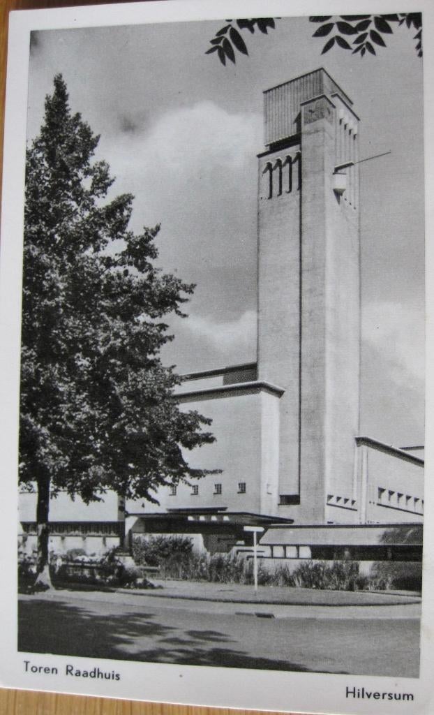 twee keer Raadhuis van Hilversum - nieuw - 1950, Verzenden, 1940 tot 1960, Ongelopen, Noord-Holland