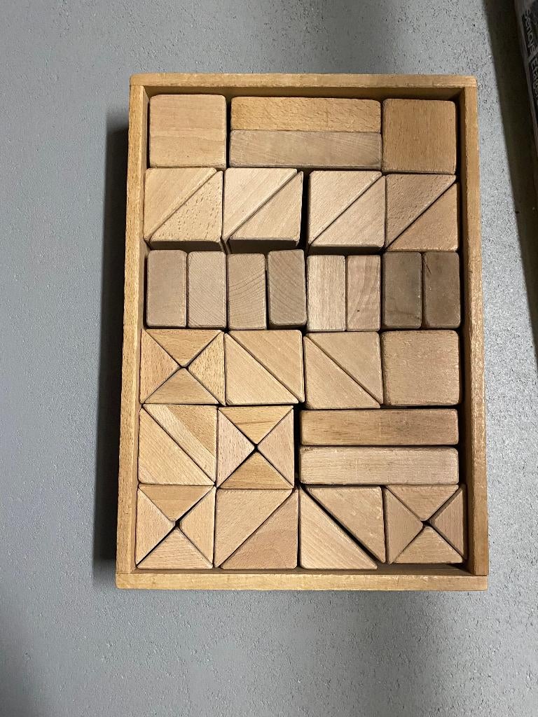 Houten blokken in kist, Ophalen of Verzenden, Gebruikt