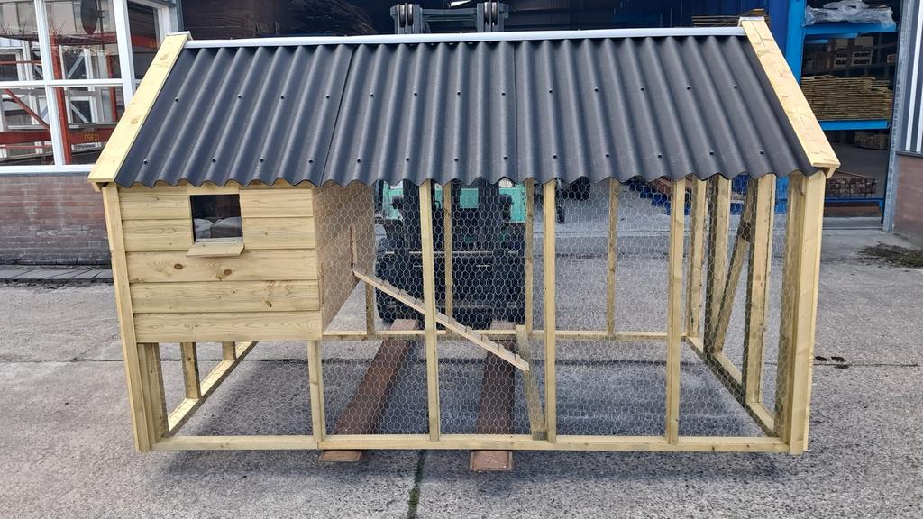 Kippenhok met ren nieuw LxBxH 285x150x185cm, Dieren en Toebehoren, Pluimvee | Toebehoren, Zo goed als nieuw, Kippenhok of Kippenren