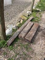 Oude eiken balken voor tuin, Gebruikt, Eiken, Ophalen of Verzenden, 200 tot 250 cm