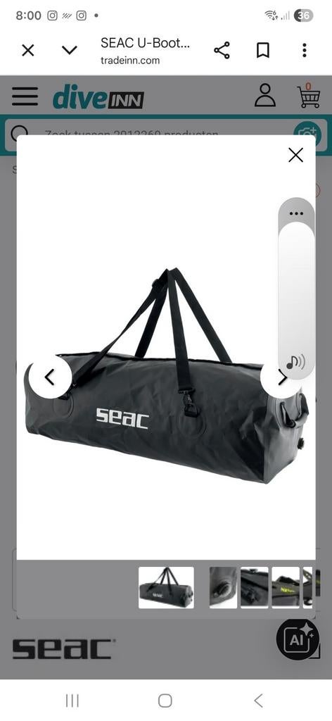 Zo goed als nieuwe Seac U-boot duiktas 100L waterdicht, Watersport en Boten, Duiken, Ophalen of Verzenden