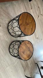 2 leuke bijzettafeltjes, Huis en Inrichting, Tafels | Bijzettafels, 45 tot 60 cm, Minder dan 55 cm, Rond, Ophalen of Verzenden