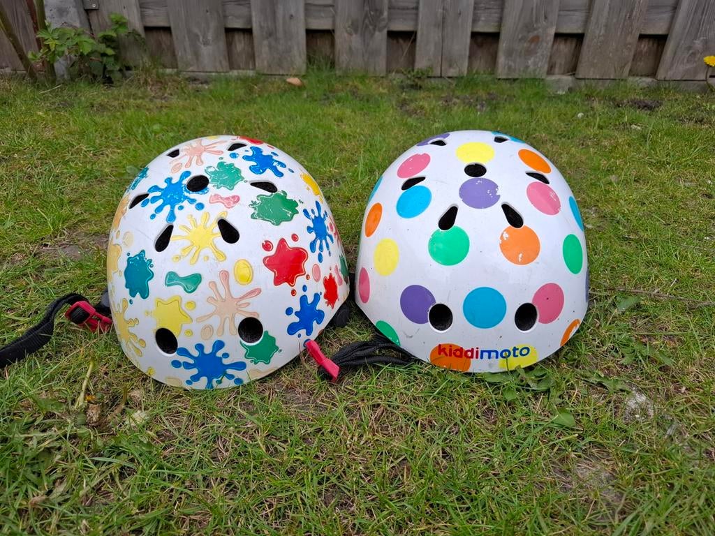 2x Kiddimoto fietshelm - Kleurrijk en veilig voor kinderen, Kiddimoto, Gebruikt, Jongen of Meisje, Overige maten