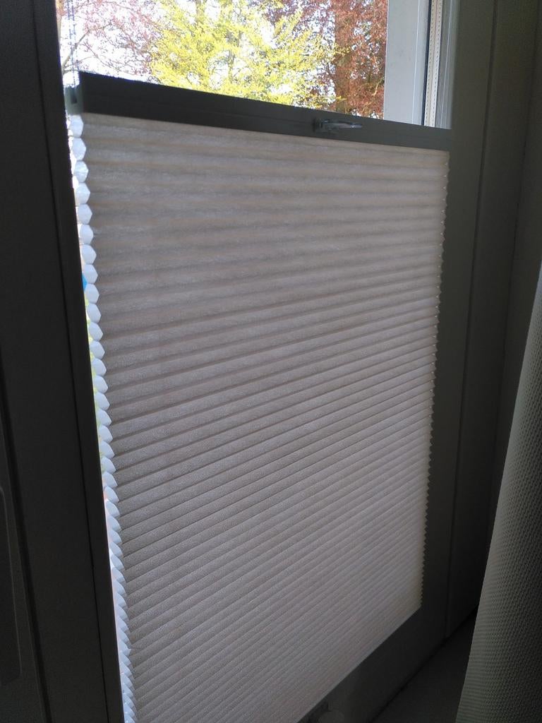 Plissé Gordijn. Nieuw, Huis en Inrichting, Ophalen, Nieuw, Minder dan 100 cm, Crème