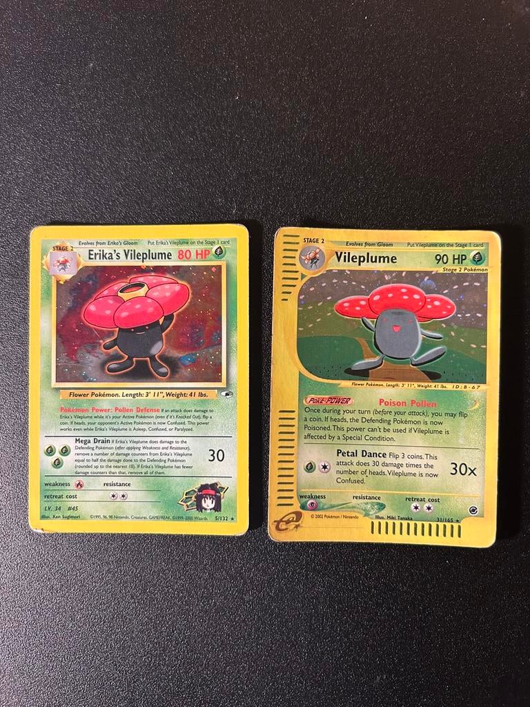 Oude pokemon kaarten vileplume, Ophalen of Verzenden, Zo goed als nieuw