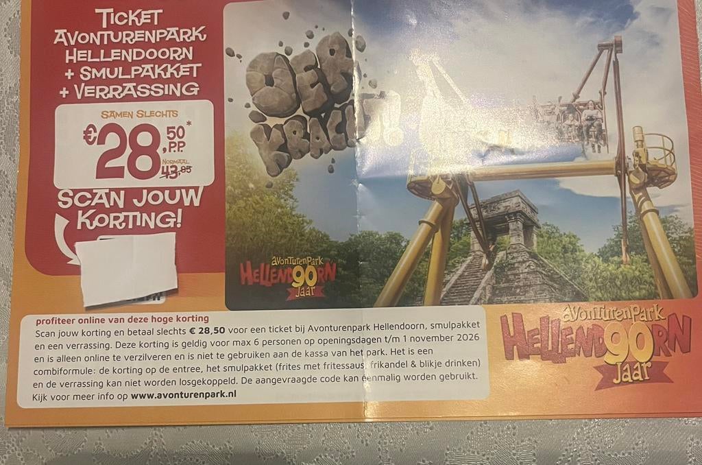 Hellendoorn avonturenpark familie park drievliet, Tickets en Kaartjes, Drie personen of meer, Kortingskaart