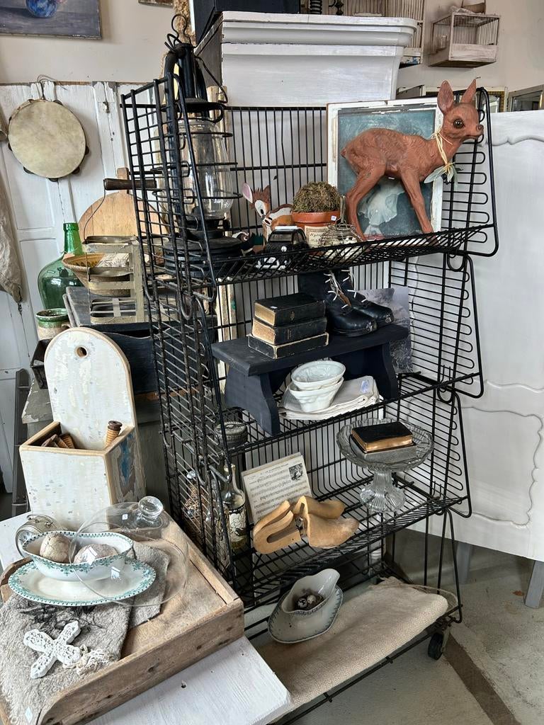 Frans zwart stokbrood rek op wieltjes, 4 delen, Ophalen, Gebruikt