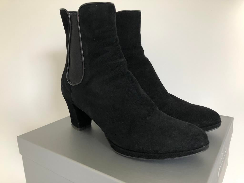 Suede enkellaarsjes - zwart - maat 40 - als nieuw!, Kleding | Dames, Zwart, Lage of Enkellaarzen, Ophalen of Verzenden, Zo goed als nieuw