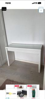 MALM tafel met glasplaat, Ophalen, Gebruikt, 50 tot 100 cm, 100 tot 150 cm