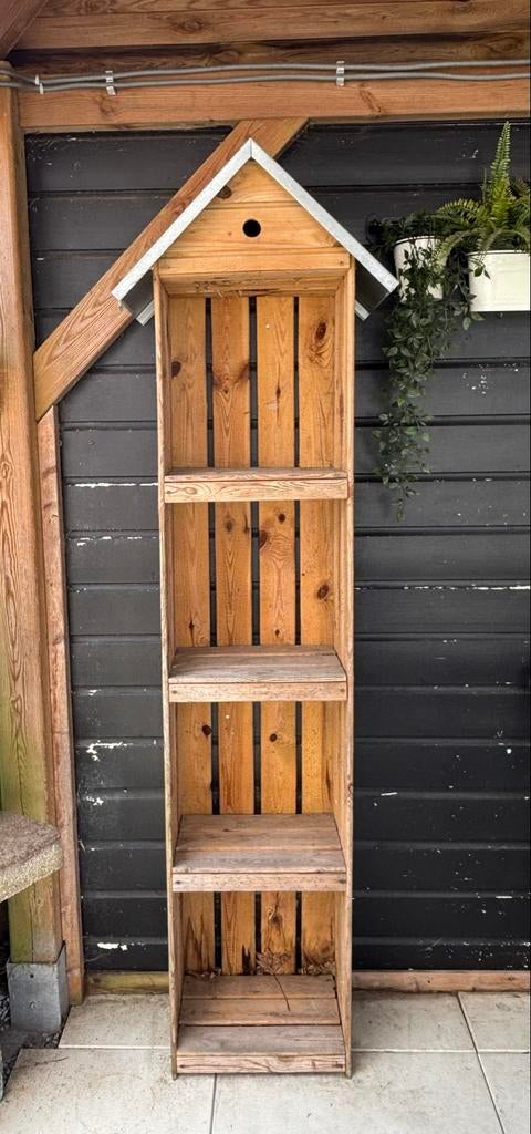 Tuinkast vogelhuisje met zinken dak, Tuin en Terras, Bergingen en Tuinkasten, Ophalen, Gebruikt, Hout, Overige typen