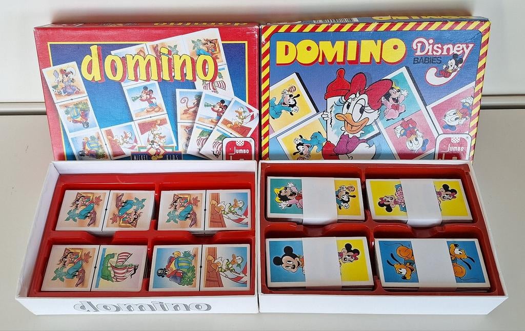 2x Vintage domino Disney, Een of twee spelers, Ophalen of Verzenden, Nieuw, Jumbo