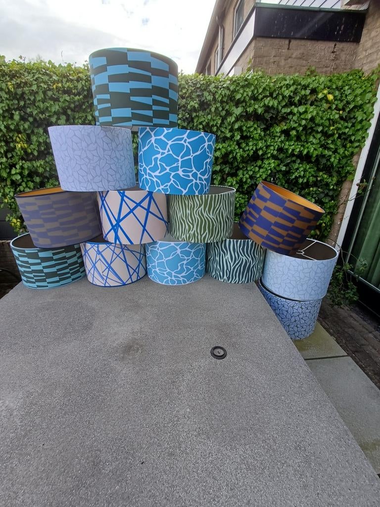 Nieuwe lampenkappen 35 cm doorsnede, 21-22 cm hoog, Ophalen, Nieuw, Minder dan 25 cm, Groen