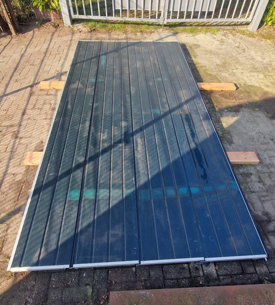 Geïsoleerde Garagedeur  +/-(400x195 cm), Garagedeur, Ophalen of Verzenden, Zo goed als nieuw, Metaal