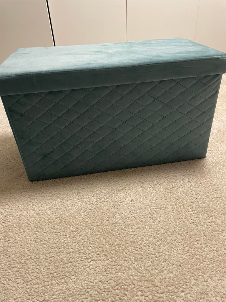 Opbergbox met deksel zeegroen, Ophalen of Verzenden, Zo goed als nieuw, Overige materialen, Minder dan 50 cm