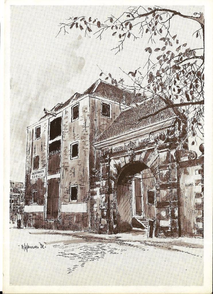Ansichtkaart	Dordrecht	Catharijnepoort met pakhuis Rusland, Verzenden, 1960 tot 1980, Ongelopen, Zuid-Holland
